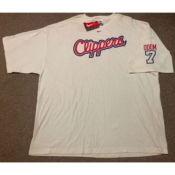 Vintage 2001 3XL Nike Team Lamar Odom LA Los Angeles Clippers NBA T-Shirt NWT - Picture 1 of 11